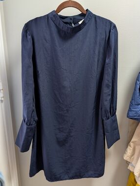 High Neck Cotton Tunic Dress